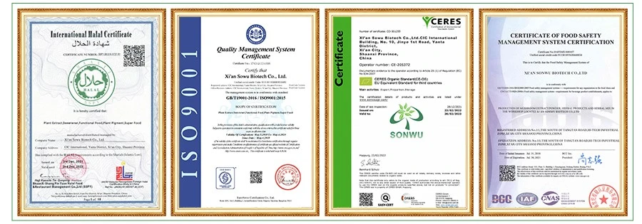 Vinpocetine Powder certificates